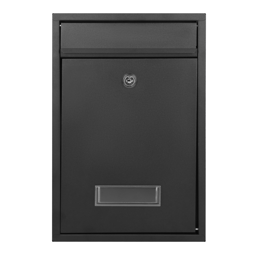 Small BALI mailbox with name plate, galvanized steel, black